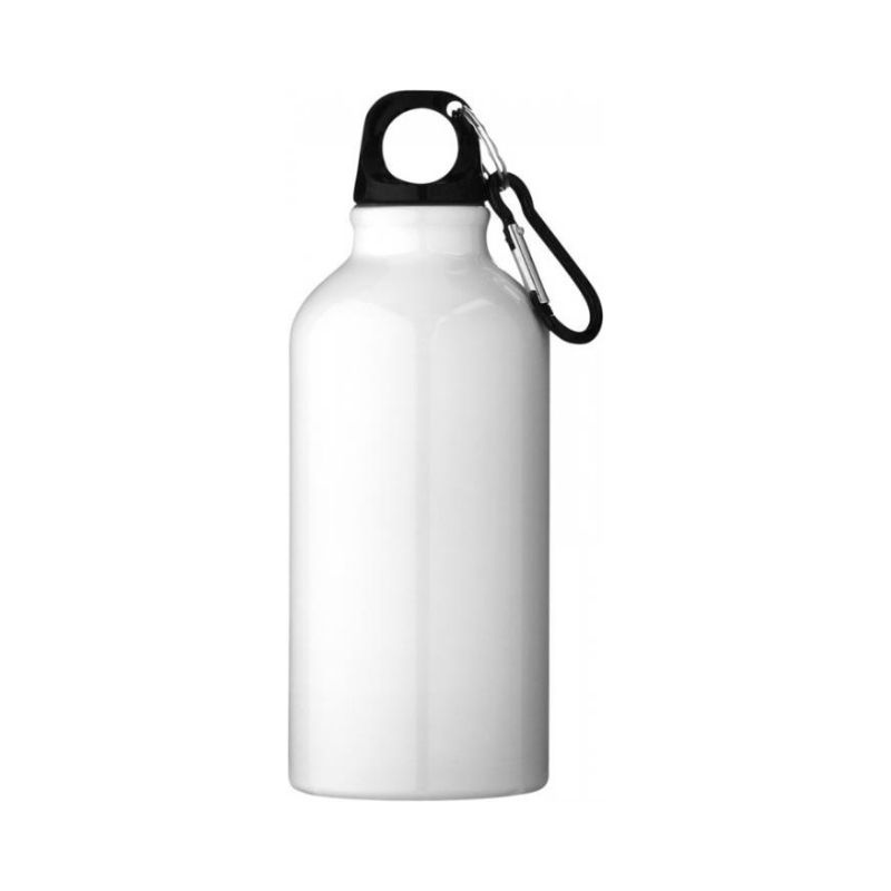 Logotrade promotional product image of: Oregon drinking bottle with carabiner, white