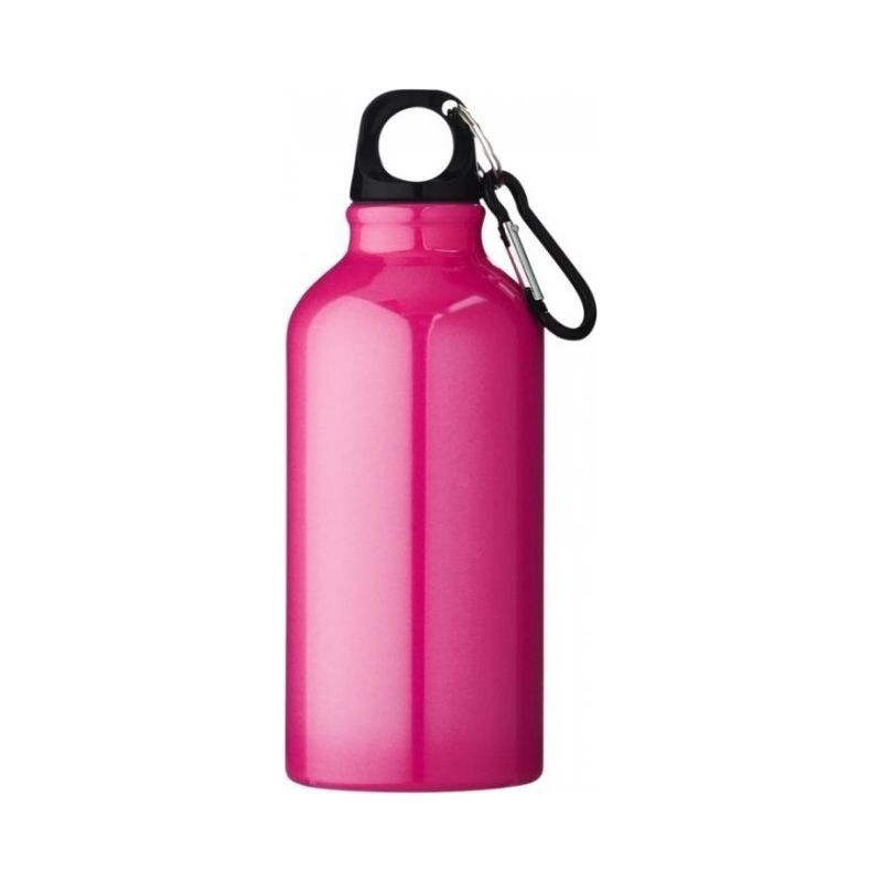 Logo trade promotional products image of: Oregon drinking bottle with carabiner, neon pink
