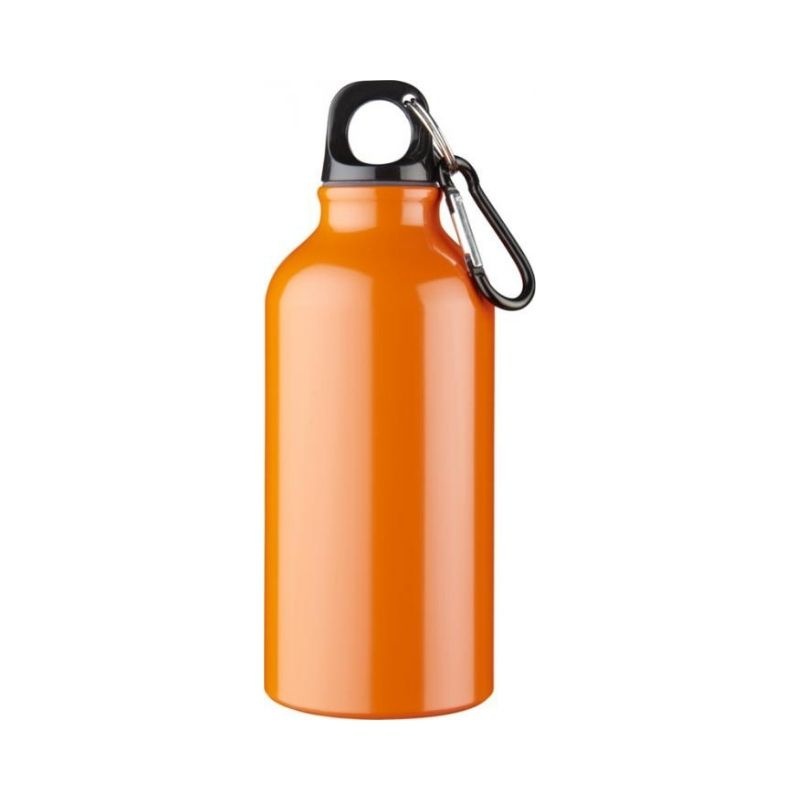Logo trade promotional products image of: Oregon drinking bottle with carabiner, orange