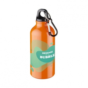 Logo trade promotional gifts image of: Oregon drinking bottle with carabiner, orange