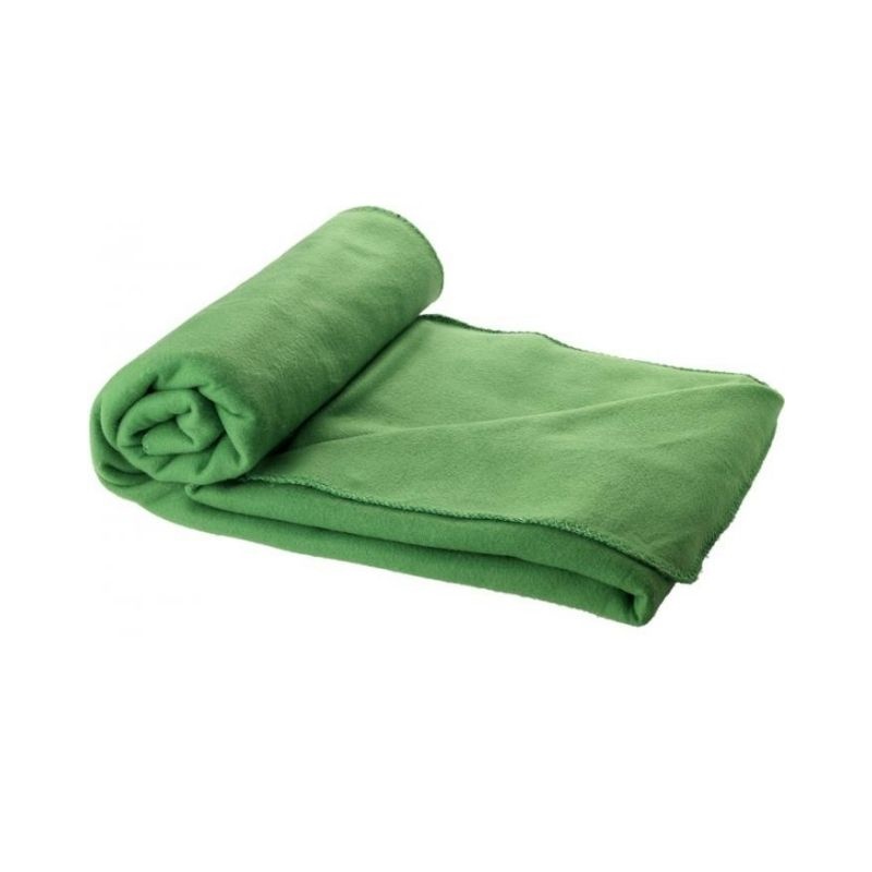 Logo trade promotional merchandise photo of: Huggy blanket and pouch, green
