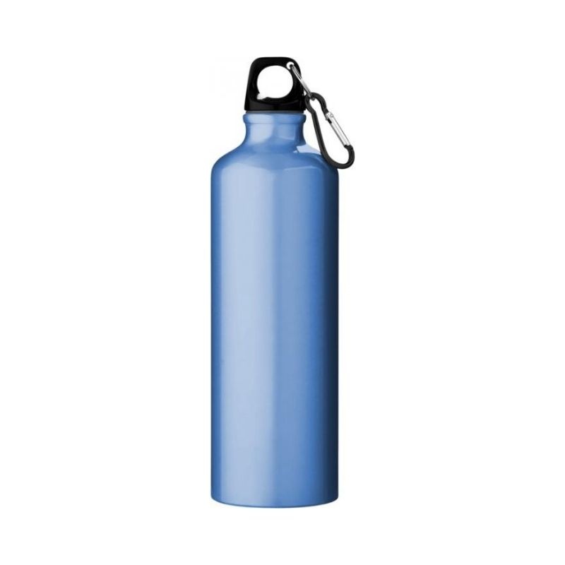 Logo trade advertising products image of: Pacific bottle with carabiner, light blue