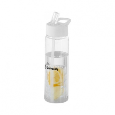 Tutti-frutti 740 ml Tritan™ infuser sport bottle, transparent, white with logo