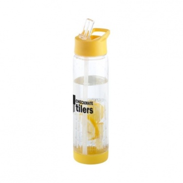 Tutti-frutti 740 ml Tritan™ infuser sport bottle, transparent, yellow with logo