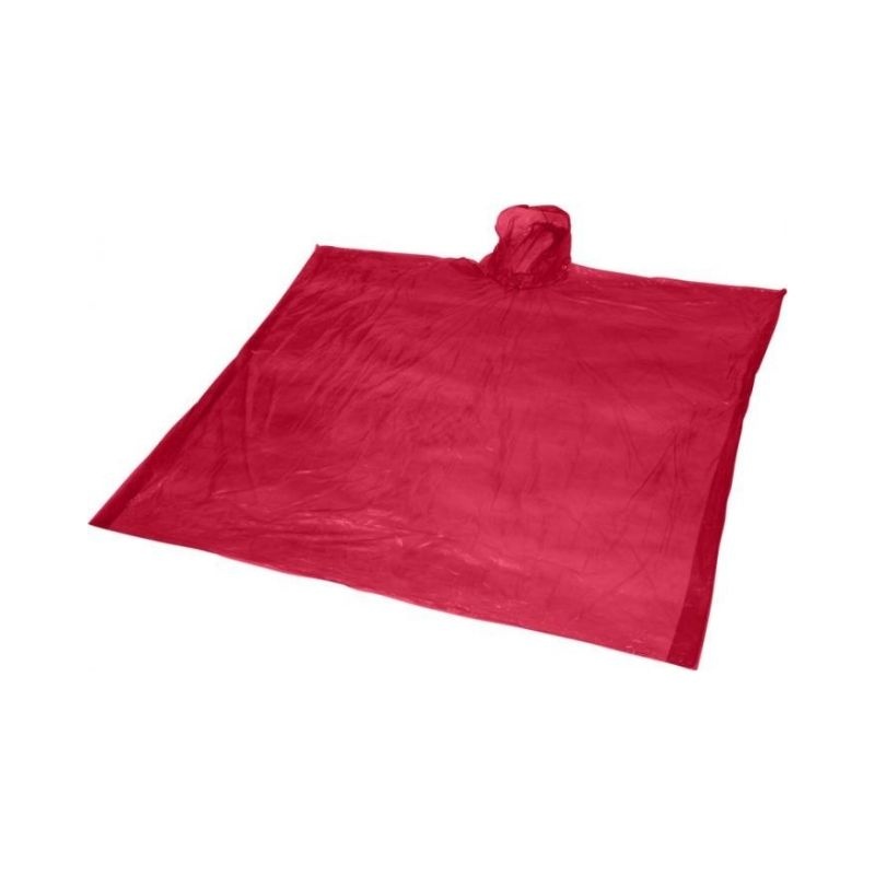 Logo trade promotional items picture of: Ziva disposable rain poncho, red