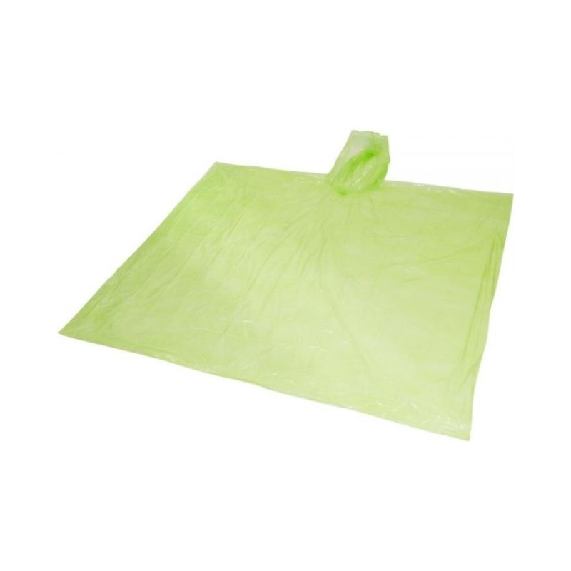Logo trade corporate gifts image of: Ziva disposable rain poncho, lime green