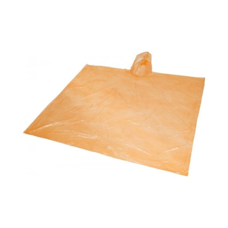Logo trade advertising products picture of: Ziva disposable rain poncho, orange