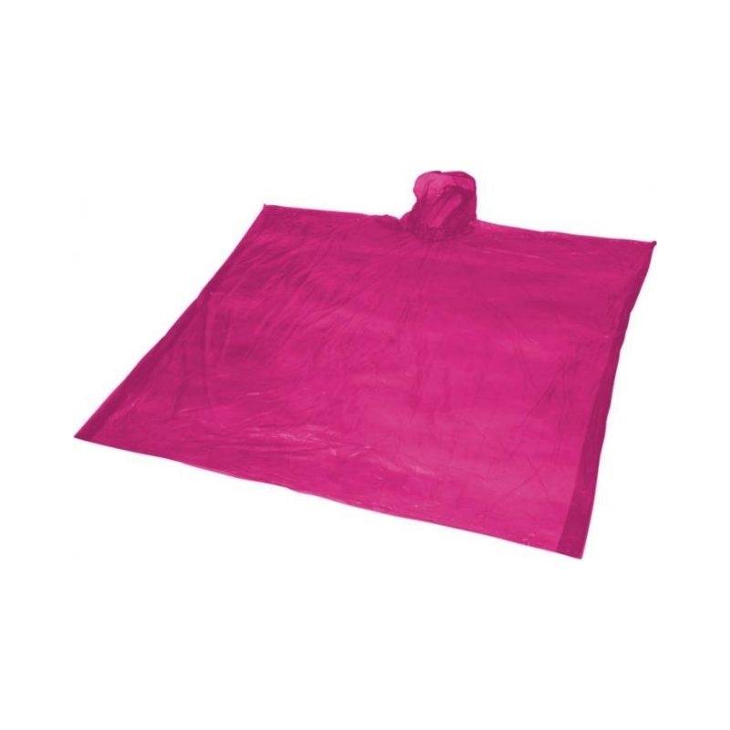 Logo trade promotional gifts image of: Ziva disposable rain poncho, pink