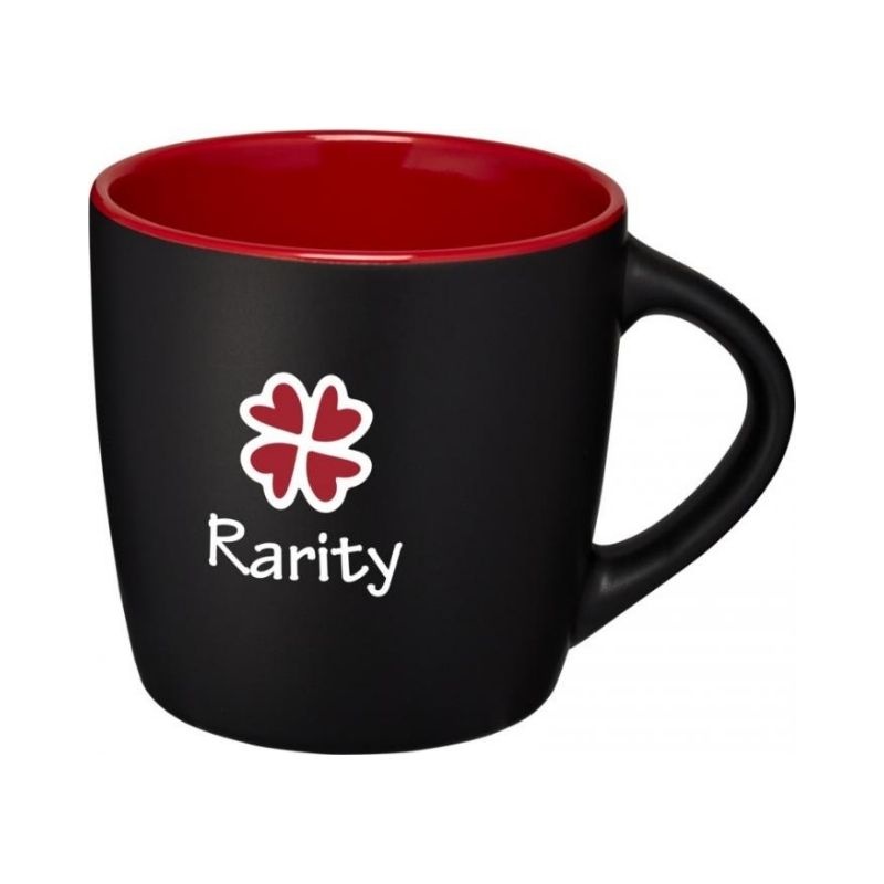 Logo trade promotional gift photo of: Riviera ceramic mug, black/red