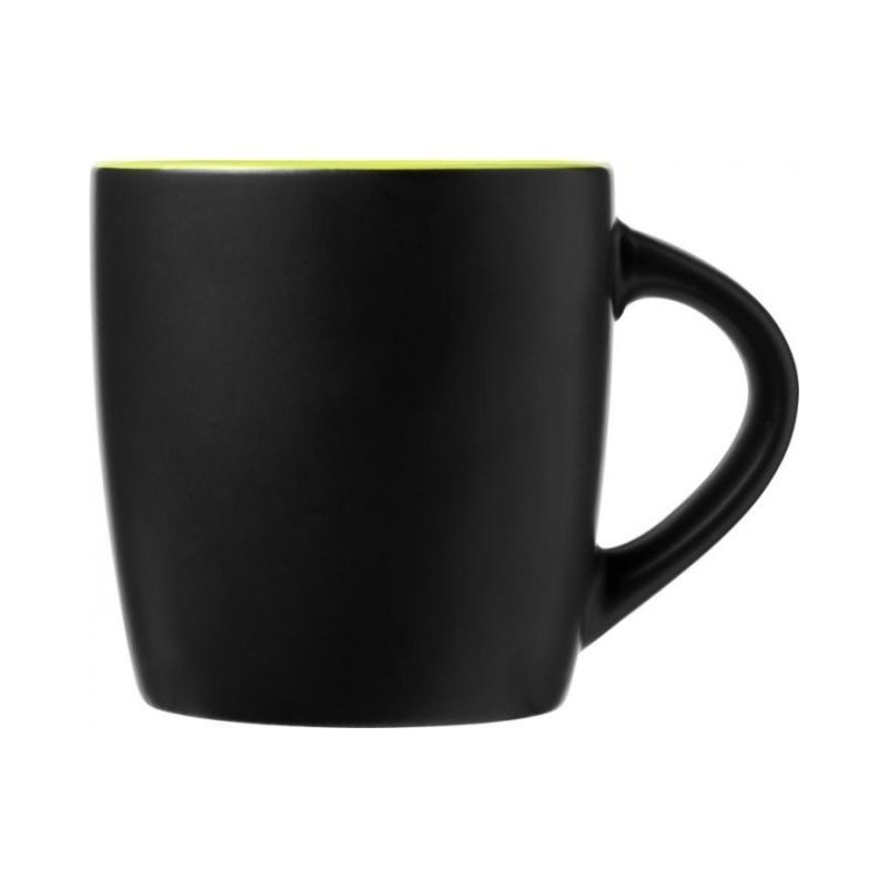 Logotrade promotional products photo of: Riviera 340 ml ceramic mug, black/lime