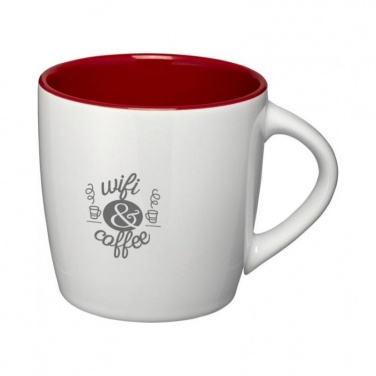Logo trade business gifts image of: Aztec ceramic mug, white/red