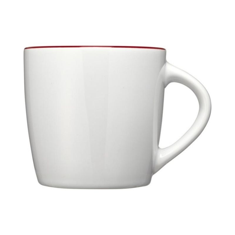 Logo trade corporate gift photo of: Aztec ceramic mug, white/red