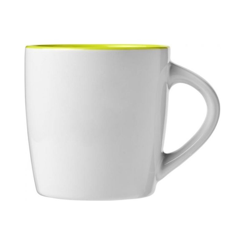 Logotrade promotional gifts photo of: Aztec 340 ml ceramic mug, white/lime green