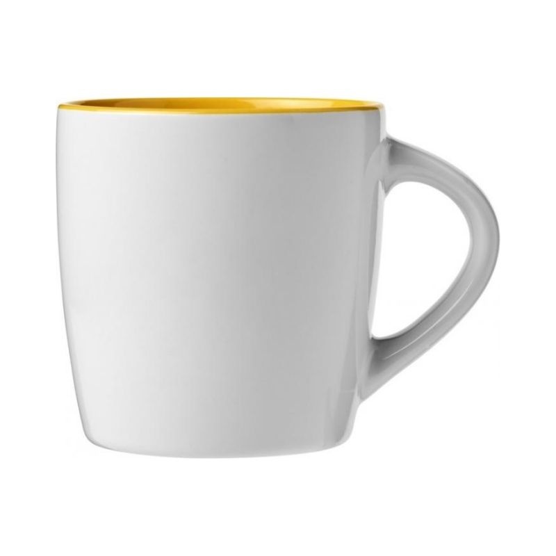 Logotrade corporate gifts photo of: Aztec 340 ml ceramic mug, white/yellow