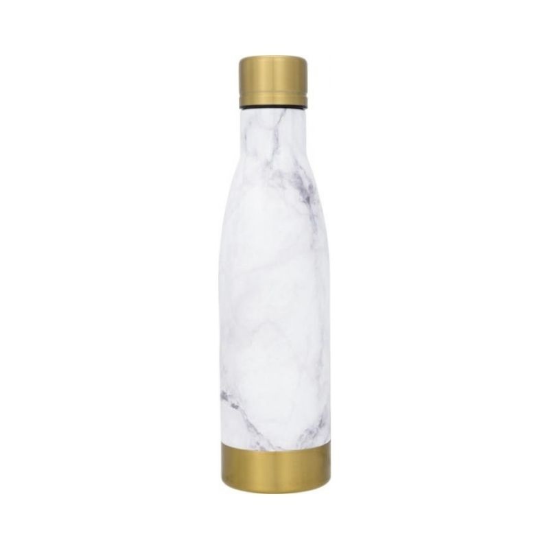 Logotrade promotional giveaway image of: Vasa Marble copper vacuum insulated bottle, white/gold