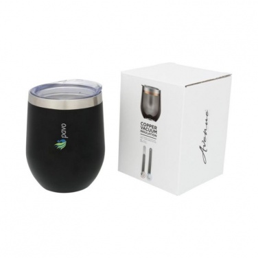 Logo trade promotional merchandise picture of: Corzo copper Vacuum Insulated Cup, black