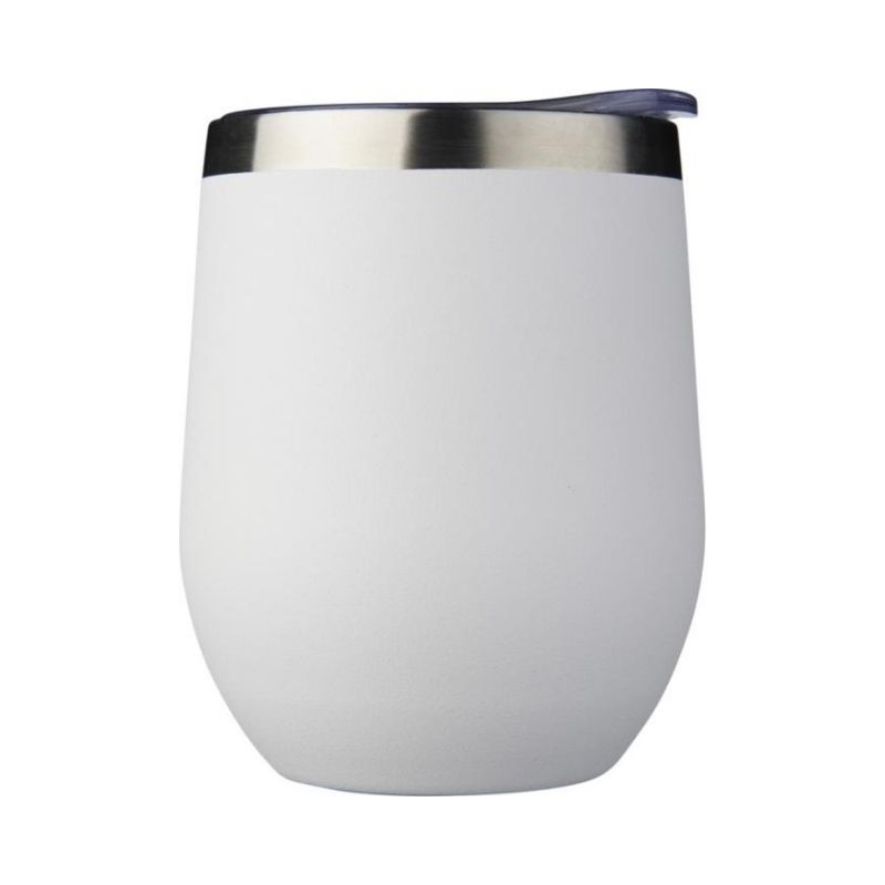 Logo trade promotional items image of: Corzo Copper Vacuum Insulated Cup, white