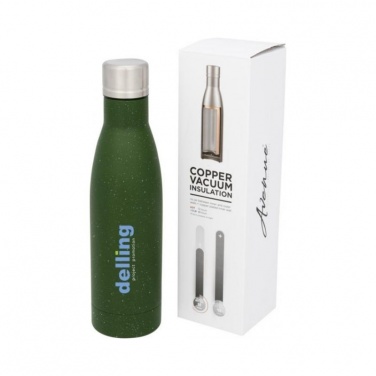 Logo trade promotional item photo of: Vasa speckled copper vacuum insulated bottle, green