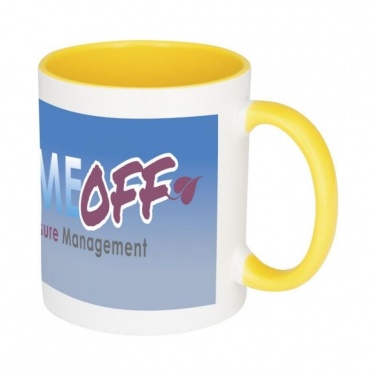 Logo trade promotional item photo of: Sublimation colour pop mug Pix, yellow