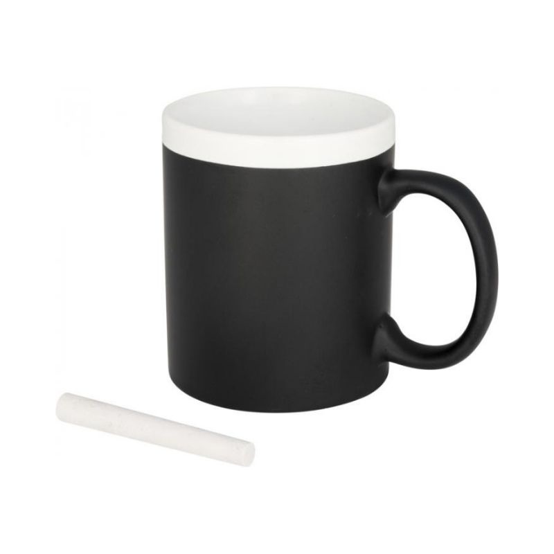 Logo trade promotional gifts picture of: Chalk write mug, white