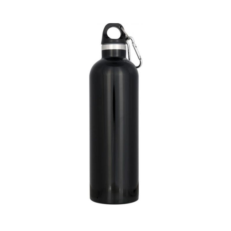 Logo trade business gifts image of: Atlantic vacuum insulated bottle, black