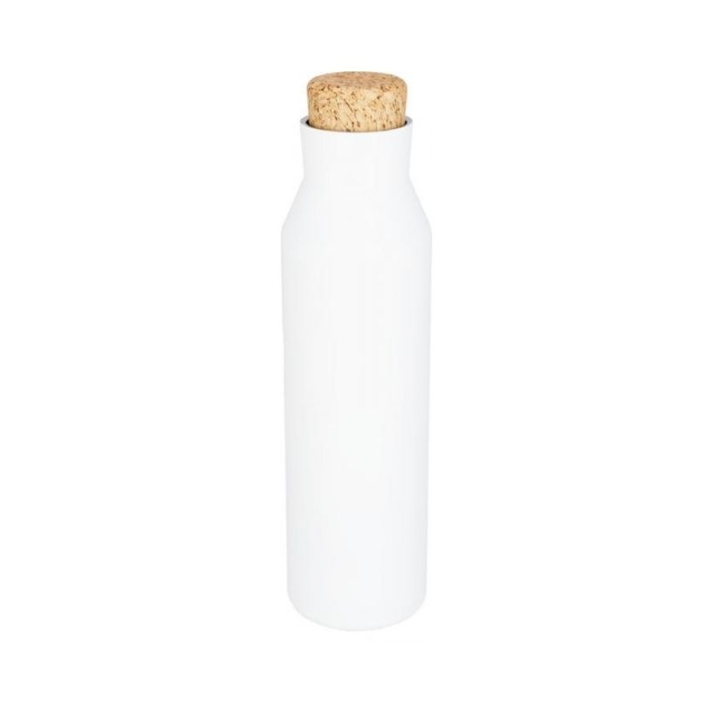 Logo trade promotional giveaways picture of: Norse copper vacuum insulated bottle with cork, white
