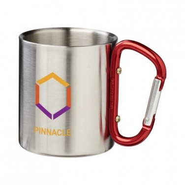 Logo trade promotional giveaways picture of: Alps 200 ml vacuum insulated mug with carabiner, red