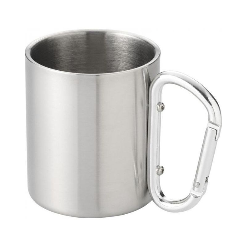 Logo trade promotional merchandise photo of: Alps isolating carabiner mug, silver