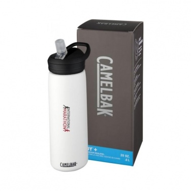Logotrade promotional giveaway image of: Eddy+ 600 ml copper vacuum insulated sport bottle, white