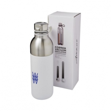 Logotrade business gift image of: Koln 590 ml copper vacuum insulated sport bottle, white