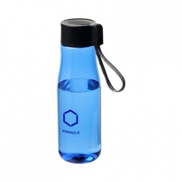 Logotrade business gifts photo of: Ara 640 ml Tritan™ sport bottle with charging cable, blue