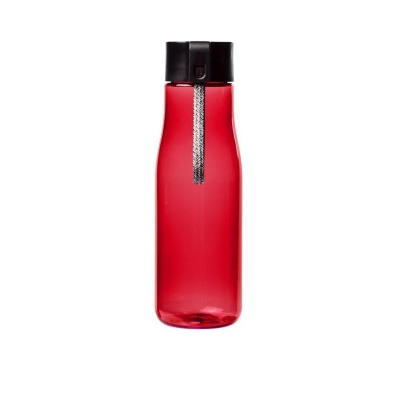 Logo trade promotional merchandise image of: Ara 640 ml Tritan™ sport bottle with charging cable, red