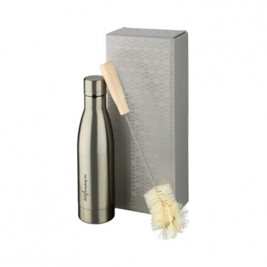 Logotrade promotional item image of: Vasa copper vacuum insulated bottle with brush set, titanium