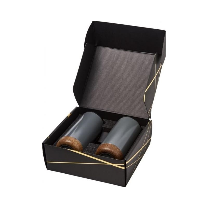 Logotrade promotional gift image of: Valhalla tumbler copper vacuum insulated gift set, grey