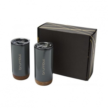 Logo trade business gift photo of: Valhalla tumbler copper vacuum insulated gift set, grey