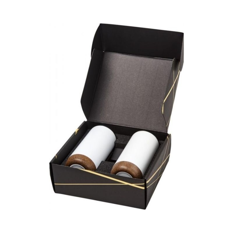 Logo trade promotional gifts image of: Valhalla tumbler copper vacuum insulated gift set, white