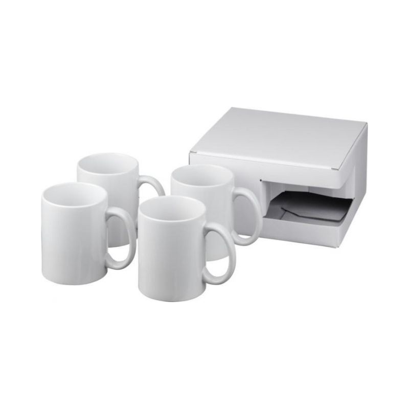 Logotrade corporate gifts photo of: Ceramic mug 4-pieces gift set, white