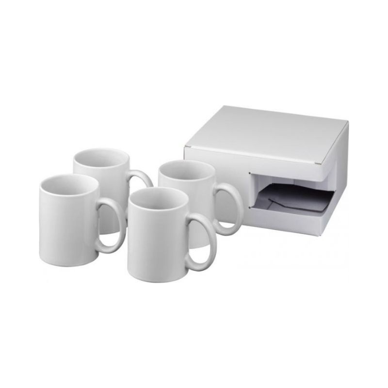Logotrade corporate gift picture of: Ceramic sublimation mug 4-pieces gift set, white