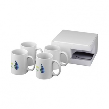 Logo trade advertising products picture of: Ceramic sublimation mug 4-pieces gift set, white