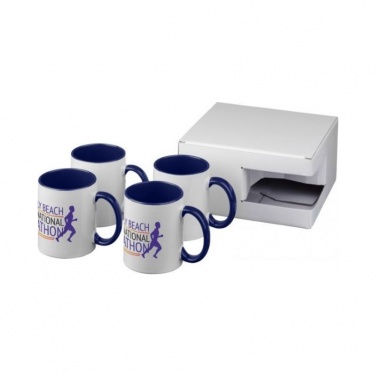 Logotrade business gifts photo of: Ceramic sublimation mug 4-pieces gift set, blue