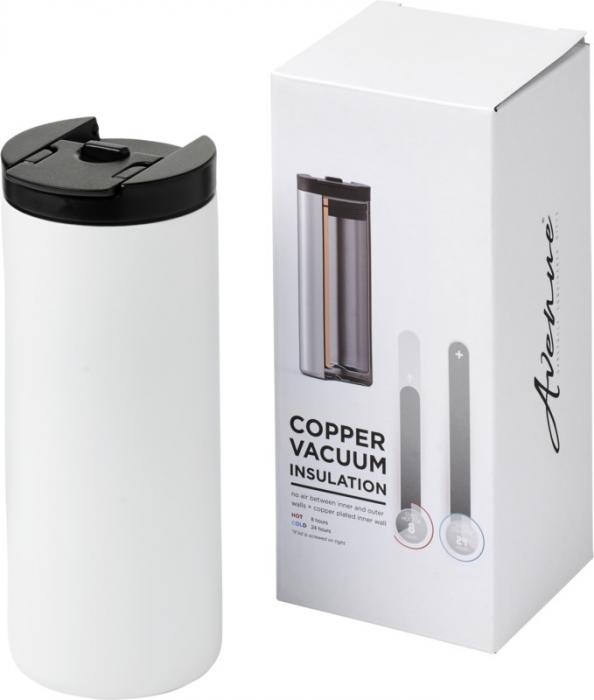 Logo trade promotional giveaways image of: Lebou 360 ml copper vacuum insulated tumbler, white