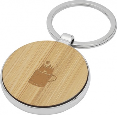 Logo trade business gift photo of: Nino bamboo round keychain