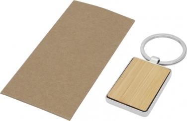 Logo trade promotional merchandise picture of: Neta bamboo rectangular keychain