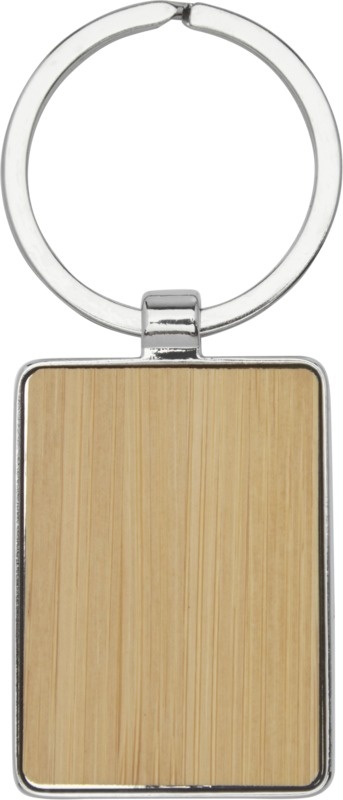 Logo trade promotional items image of: Neta bamboo rectangular keychain