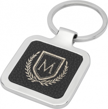 Logotrade promotional giveaways photo of: Piero laserable PU leather squared keychain, black