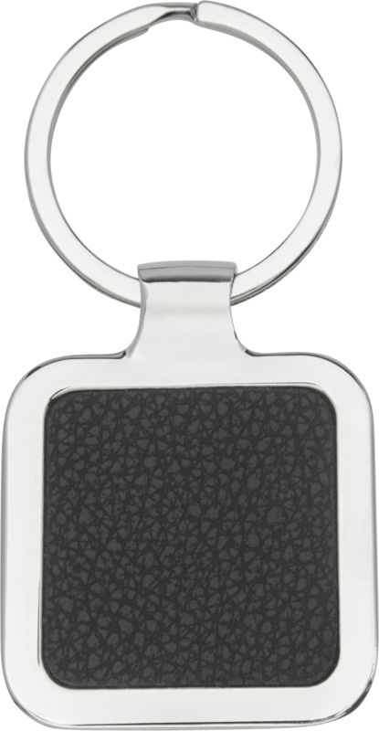 Logo trade business gift photo of: Piero laserable PU leather squared keychain, black