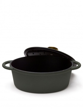 Logotrade advertising product image of: Monte cast iron pot, oval, 3,5L, green