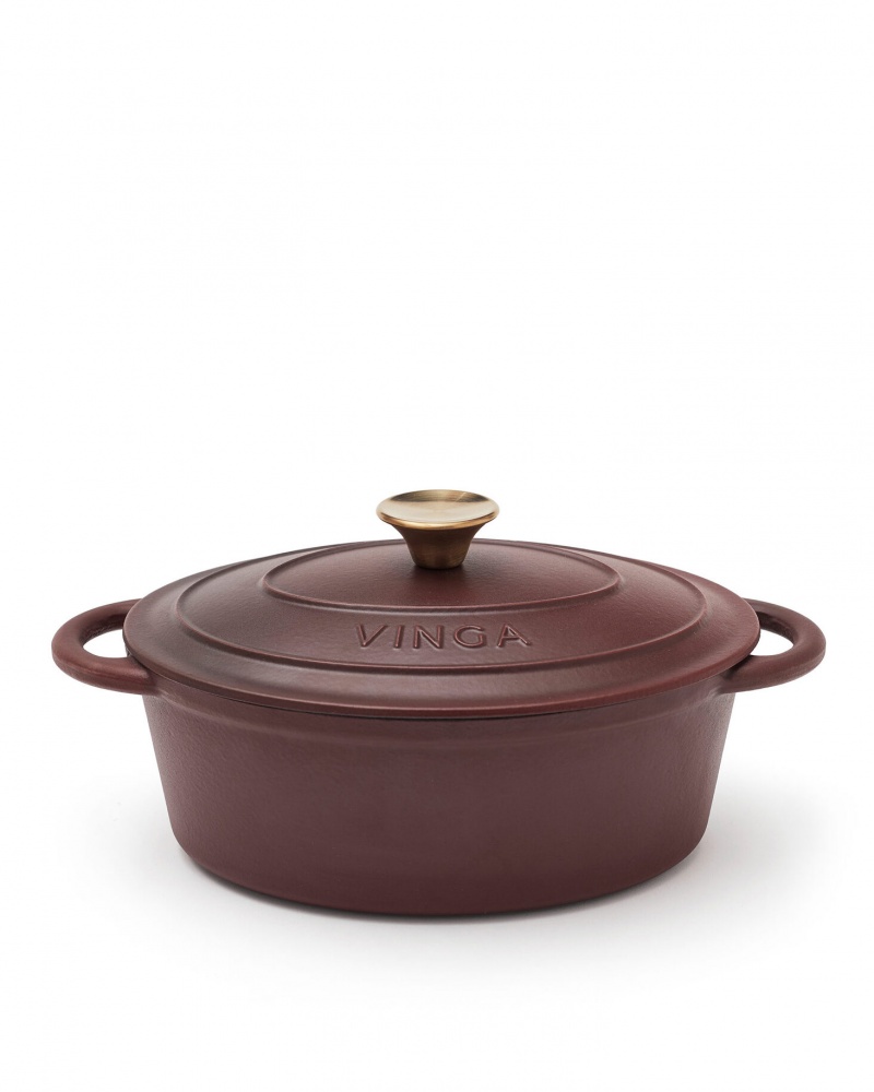Logotrade promotional gifts photo of: Monte cast iron pot, oval, 3.5 L, burgundy