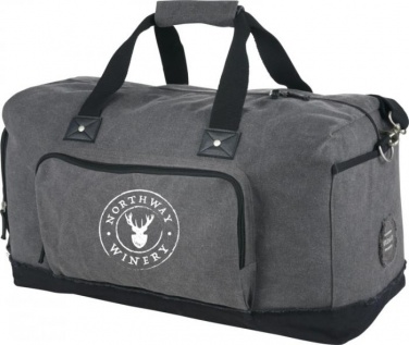 Logo trade promotional giveaway photo of: Hudson weekend travel duffel bag, heather grey