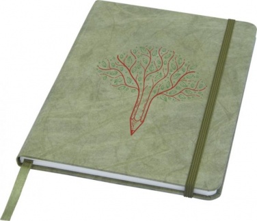Logo trade promotional item photo of: Breccia A5 stone paper notebook, green
